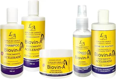 Kit Crescimento Capilar Completo Biovin-A Força de Cavalo 5 em 1 – Crescimento Acelerado e Fortalecimento dos Fios