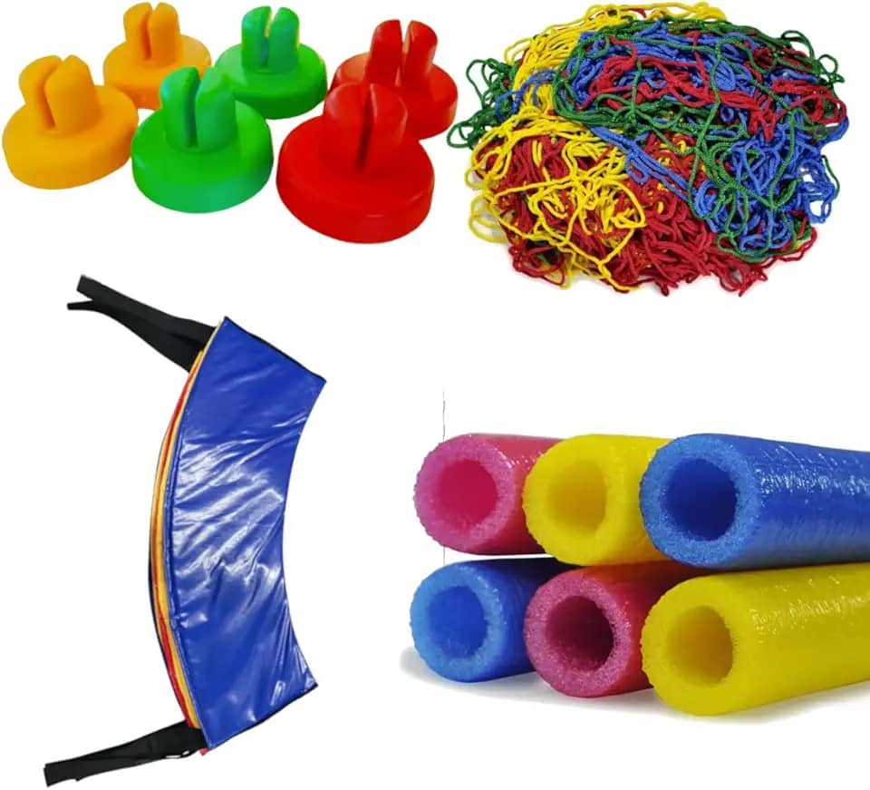 Kit de Renovação para Cama Elástica 1,40m – 6 Isotubos e Ponteiras + Rede + Protetor de Molas