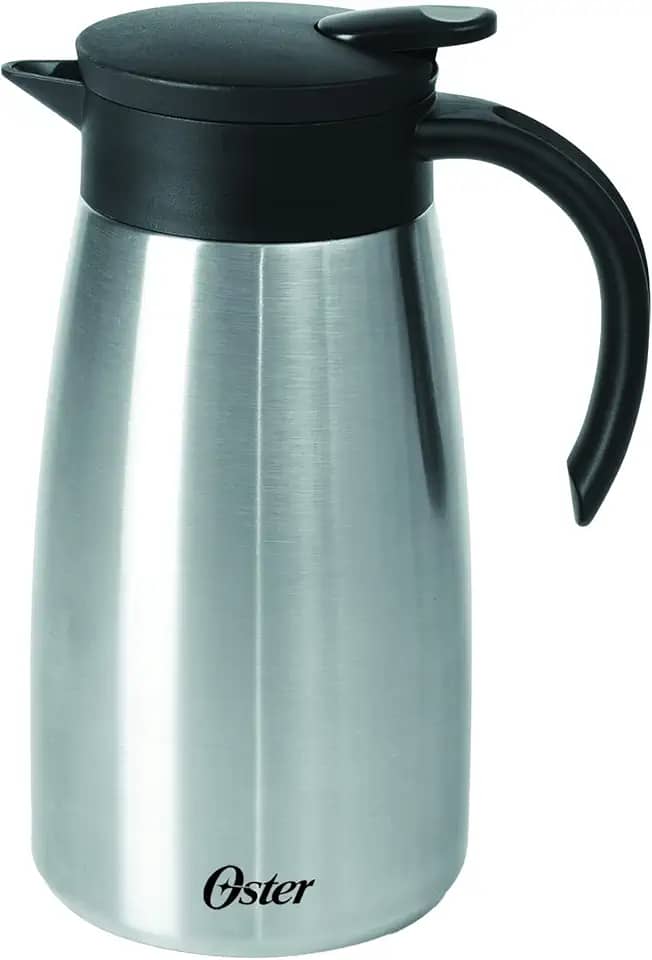 OSTER GARRAFA TÉRMICA EM AÇO INOX 1000ML CASSELBECK– CORPO E CÁPSULA EM AÇO INOXIDÁVEL E TAMPA COM ALÇA EM BAQUELITE