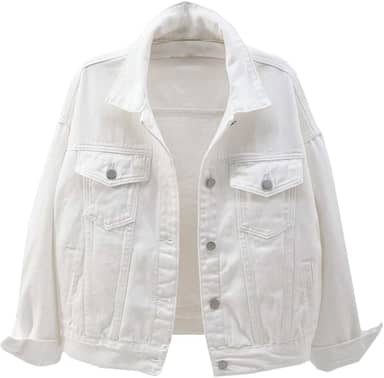 Jaqueta Jeans Feminina Boyfriend Manga Longa Solta Moda Casaco de Transição Primavera Outono com Botão