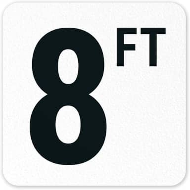 Marcador de profundidade de piscina adesivo de vinil de 2 pés/2,5 m, 15 x 15 cm, marcador de piscina antiderrapante, feito nos EUA por Sigo Signs