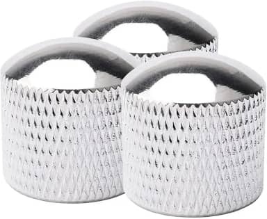 Kit C/ 03 Knob Pressão Metal Cromado Para Guitarra Baixo