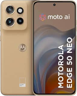Smartphone Motorola Edge 50 Neo 5G - 256GB 16GB (8GB RAM+8GB Ram Boost) 50MP Sony Camera Moto AI Ultrarresistencia militar - Latte Vegan Leather