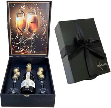 Kit Espumante Chandon 750ml Presente 2 Taças Ferrero Rocher