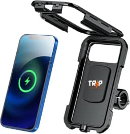 Suporte Celular Impermeável Capa Celular Moto Case Prova d'água Carregamento Turbo Via Indução Wireless Cabo USB C Universal Motos Guidão Retrovisor Waterprool Capinha Chuva Gps para Moto