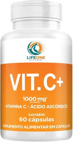Vitamina C, 1000mg, Suplemento Alimentar, 60 Cápsulas, Life One