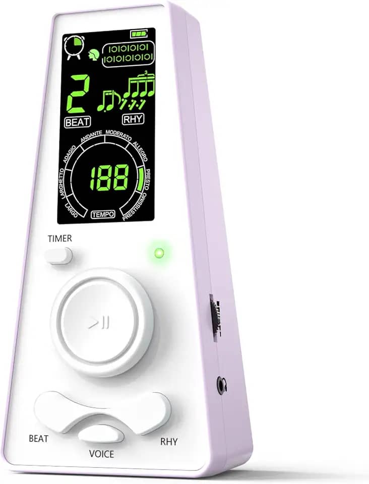 Metrônomo digital eletrônico para músicos, piano, violino, instrumento, contagem vocal, temporizador e volume e velocidade de batida, ajustável universal