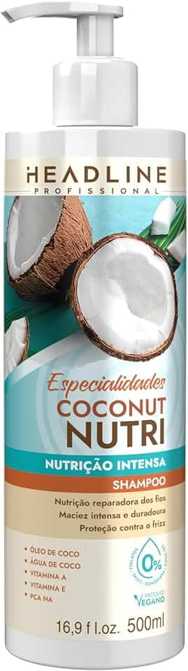 Shampoo Coconut Nutri - Limpa Suavemente e Nutre - HEADLINE Especialidades - 500ml