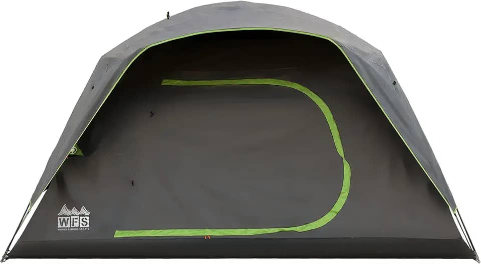 WFS Barraca de acampamento blackout para 8 pessoas, cinza, 3,5 x 2,7 m