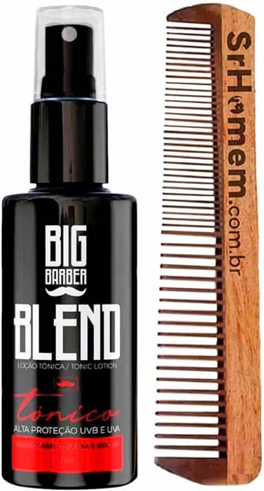 Kit Tônico Para Crescer Barba Blend e Pente Duplo Big Barber