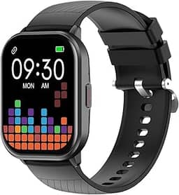 Relógio Digital Feminino Masculino Smartwatch Inteligente Bluetooth, Full Touch a Prova d 'água IP68 com 120+ Modos de Exercício e Esporte, Preto