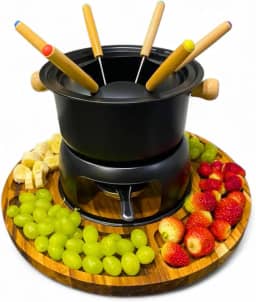 Conjunto de Fondue para 6 Pessoas Com Petisqueira Para Acompanhamentos Ótimo Tamanho