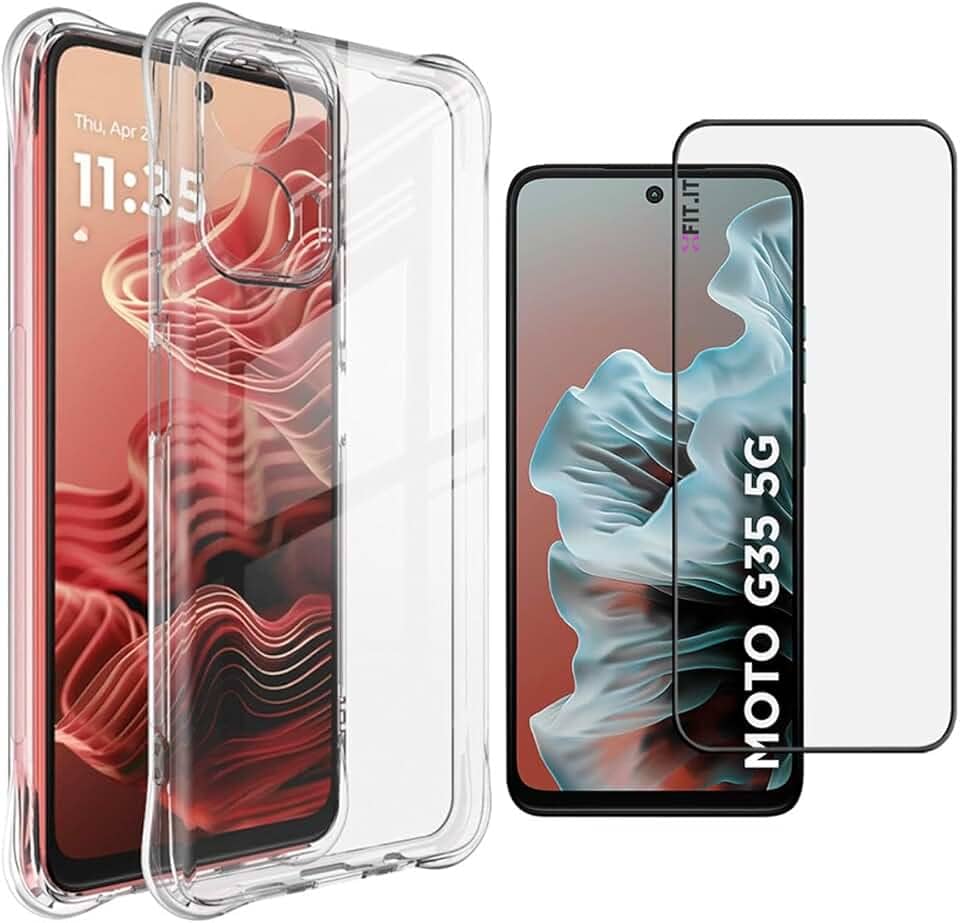 Kit Capa Anti Impacto e Película Protetora 5D Ceramica para Motorola G35 G55 (Motorola G35)