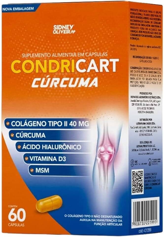 Condricart Cúrcuma 60 Caps Colágeno Tipo II + Vit D3