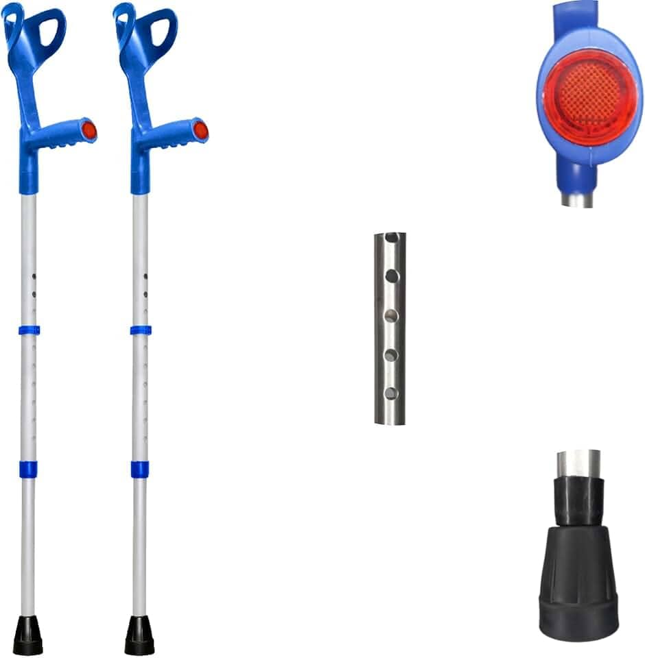 Muleta Canadense Ortopédica De Alumínio Regulável Idoso 120kg Par Take Care (REGULÁVEL, AZUL) 2.0 unidade