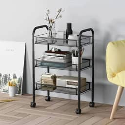 Carrinho Organizador Aramado com Rodinha Fruteira 3 Compartimentos Andares Cozinha Metal - 63x44x27cm. Charmoso, funcional e moderno para qualquer ambiente.