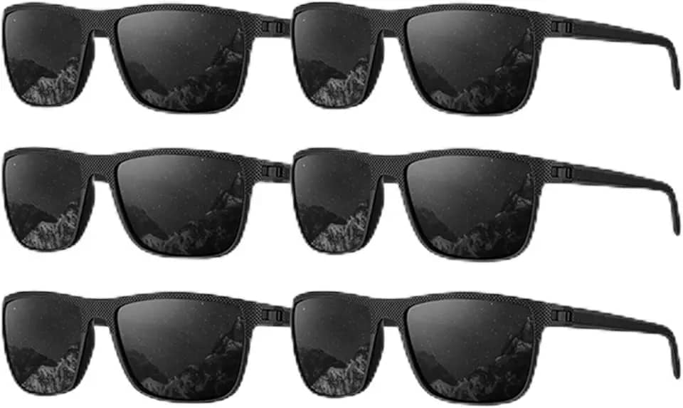 Óculos de sol polarizados masculinos, polarizados para dirigir, pescar, golfe, 6 unidades