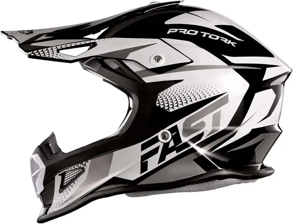 Capacete Motocross Fast Tech Limited Edition 58 Branco/Cinza 58