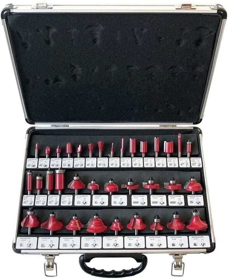 Fresa Para Tupia 6mm Maleta De Alumínio Com 35 Fresas Charbs