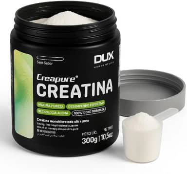 Creatina Creapure 300g monohidratada 100% Pote 300g | Dux Nutration Suplementação ganho muscular hipertrofia