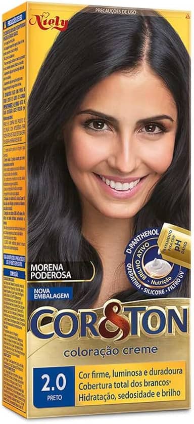 Tintura Cor&Ton Niely Mini Kit 2.0 Preto, 180 g