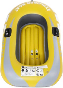 Barco inflável de pvc com duas montagens de remo, caiaque inflável resistente de 0.3mm para 1 pessoa, barco de ar a remo para pesca
