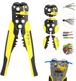 Alicate Desencapador de Fios e Cabos Automatico - Crimpador 3 em 1 - Alicate Descascador Decapador Cortador Profissional Auto Ajustável e Preciso - Linha Premium