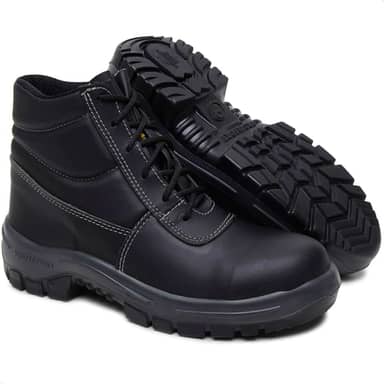 Bota Botina Segurança Eletricista Leve De Microfibra Preta