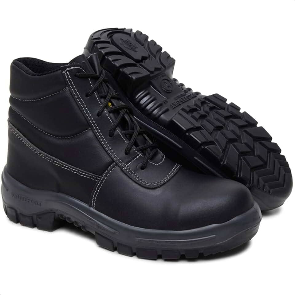 Bota Botina Segurança Eletricista Leve De Microfibra Preta