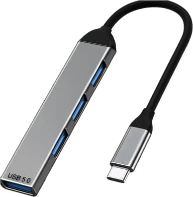 Hub USB 3.0 com 4 Portas de Alta Velocidade até 5Gbps em Alumínio – Adaptador e Extensor para Notebook, PC, Dock Station, HD Externo, Pen Drive, Teclado e Mouse – Plug & Play