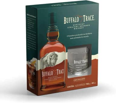 Kit Whisky Buffalo Trace 750ml com 1 Copo de Vidro Exclusivo