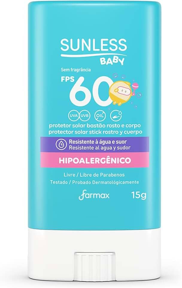 Sunless Protetor Solar Baby Bastão Fps60 Sunless 15G
