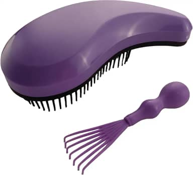 Escova de cachorro para cães pequenos – escova macia para cães – perfeita para Yorkie, Shih Tzu, Maltipoo e maltês – Escova suave para remoção de pelos de cães e cuidados em casa (roxo claro)