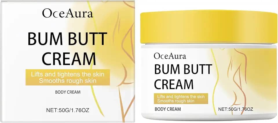 Creme para bumbum OceAura (50 g) - colágeno e retinol para firmar, reduz a celulite, hidratação profunda, todos os tipos de pele