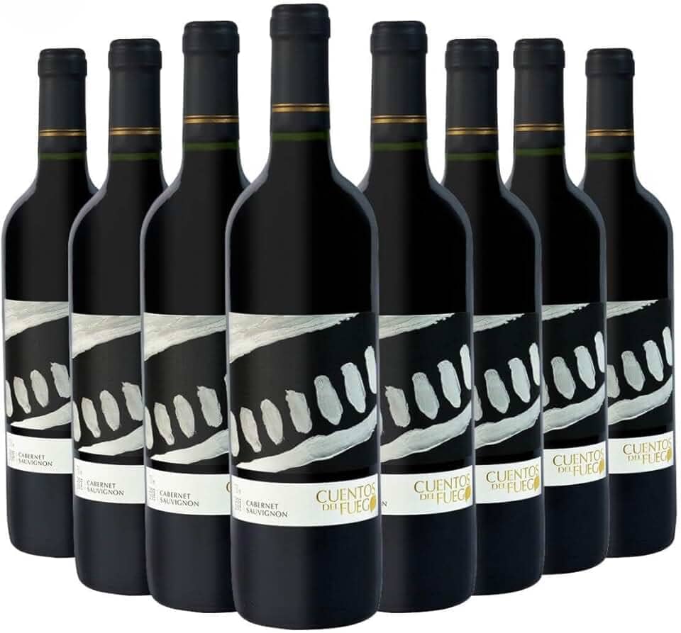 Kit com 8 Vinhos Chilenos Tinto Seco Cabernet Sauvignon Cuentos del Fuego