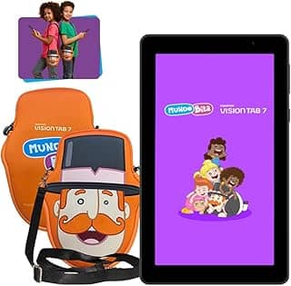 Tablet Infantil Positivo Vision TAB 7 Mundo Bita - Octa-Core 3GB RAM 64GB Armazenamento, Tela 7' IPS, Bateria 3100mAh, Android 14 Go, Wi-fi - Preto - Inclui 2 itens de proteção (capa e bolsa)