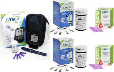 Medidor De Glicose G-tech Lite + 100 Tiras + 100 Lancetas