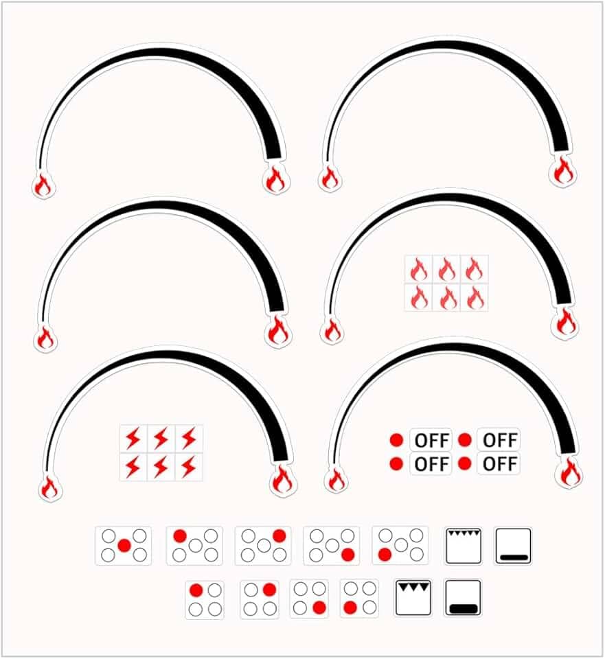 Anel de indicadores de chama, adesivo de fogão, 3 peças, anéis indicadores de chama, etiquetas de fogão, substituição de forno, botão adesivo, símbolos para queimador, fogão, fogão, marcações