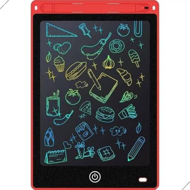 Tablet Infantil LCD Lousa Mágica Escrita Colorida Para Desenho e Estudo Educativo 12 Polegadas (Vermelho)