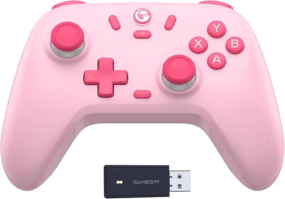 GameSir Nova Lite Controlador sem fio 2.4g para PC com Windows, iPhone, Android, Switch e Steam Deck, Controle Bluetooth Gamepad com gatilho de efeito Hall,vibração Rumble (Nova Lite(cor rosa))