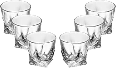 WOLFF - Conjunto 6 Copos para Whisky de Cristal Tortile 310ml