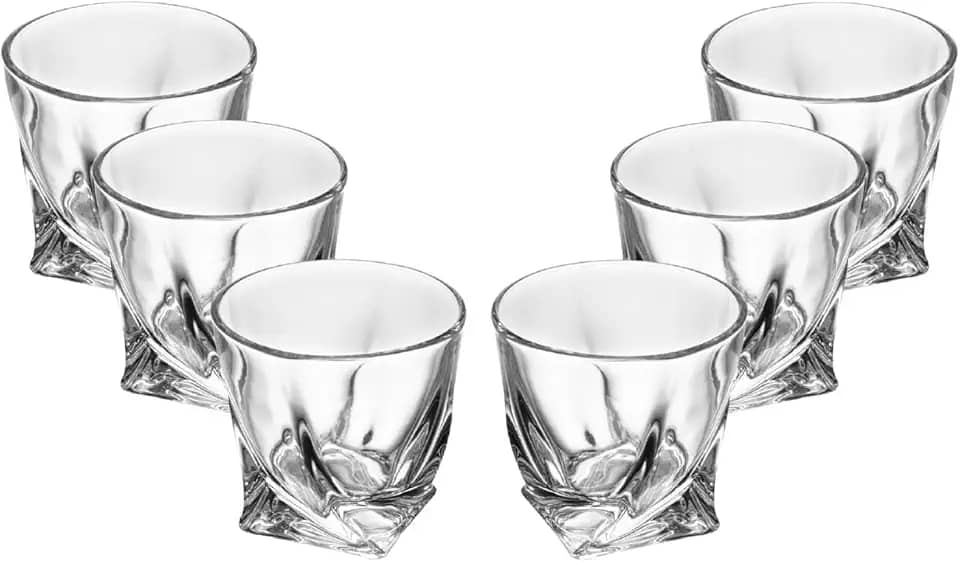 WOLFF - Conjunto 6 Copos para Whisky de Cristal Tortile 310ml