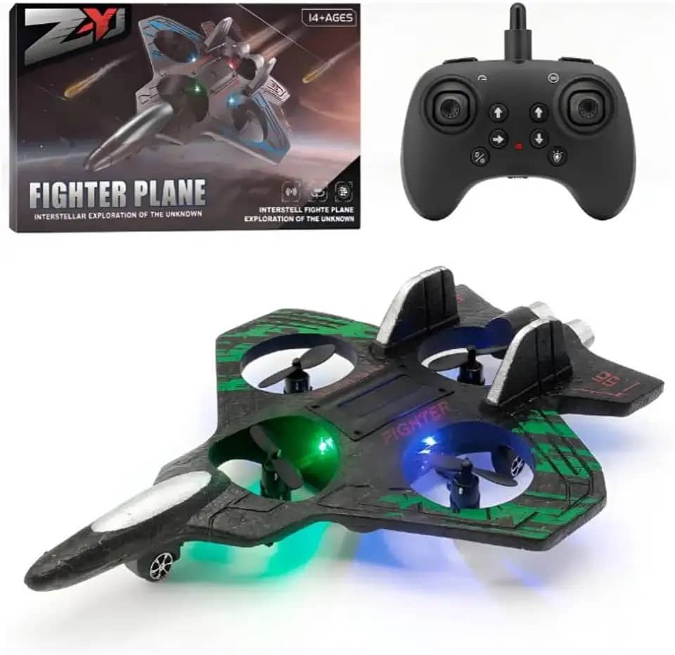 Avião Fighter Drone Infantil – Brinquedo Futurista com Movimento Automático Bate e Volta, Desvia de Obstáculos +6 Anos