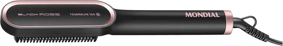 MONDIAL Escova Alisadora Black Rose, Preto/Rose, 36W, Bivolt - EA-07
