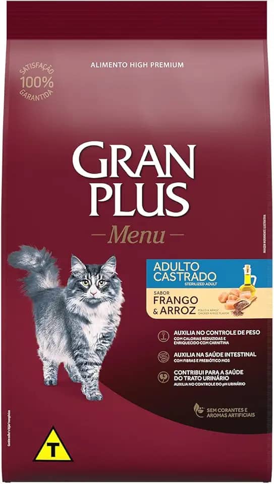 Granplus Ração Para Gatos Castrados Gran Plus Frango E Arroz 10 1Kg