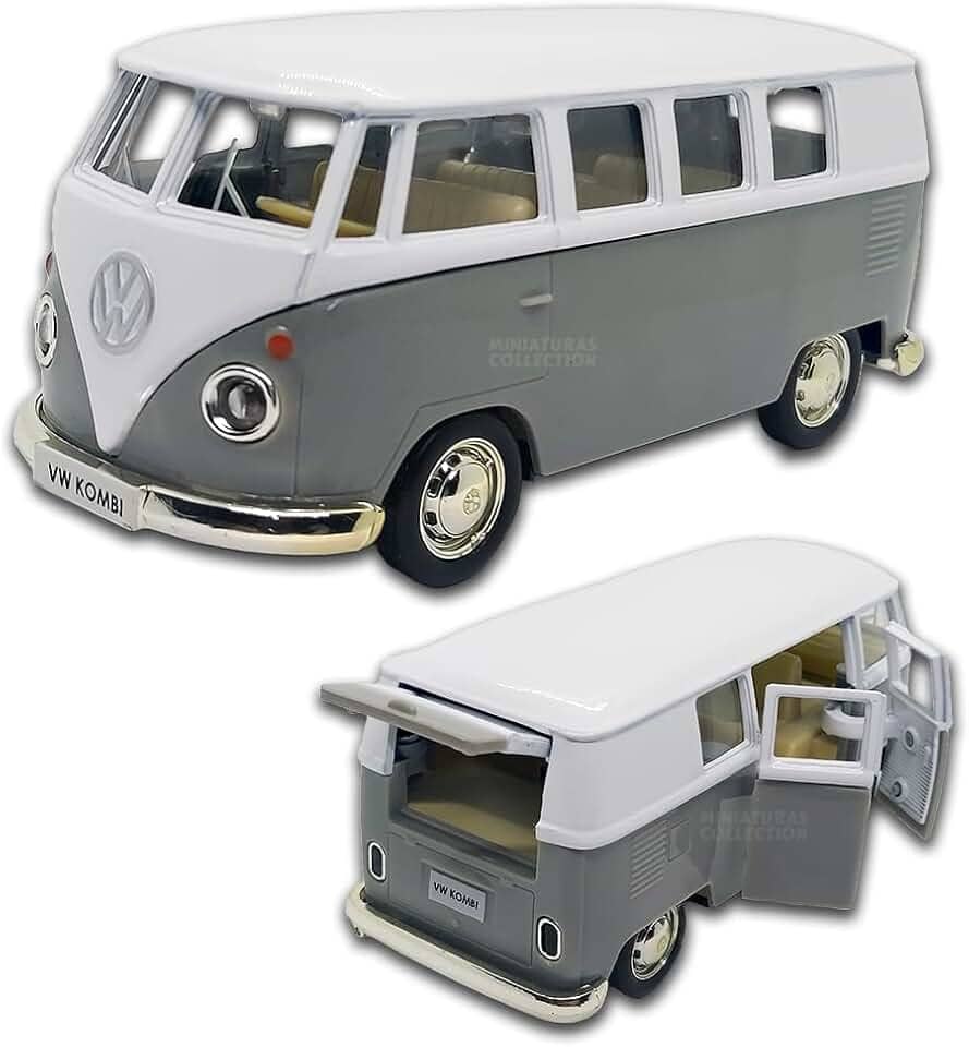 Miniatura de carro Kombi 1969 em metal, Carrinho de ferro Kombi, 1:32, 13 CM, RMZ City