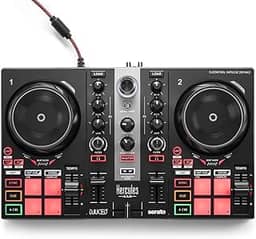 Hercules DJControl Inpulse 200 MK2 — Controlador de DJ ideal para aprender a misturar — Software e tutoriais incluídos, preto