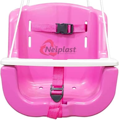 Balanço Plástico Infantil (C/ Cinto e Trava de segurança) (ROSA)