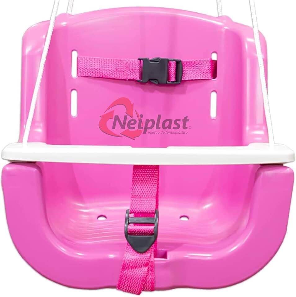 Balanço Plástico Infantil (C/ Cinto e Trava de segurança) (ROSA)