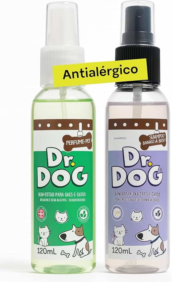 Kit Banho a seco Pet + Perfume cheirinho de bebê, hipoalergênico, Banho Expresso para Cães e Gatos – Limpa, Perfuma e Hidrata, Sem Enxágue (Banho a seco Pet 120ml)